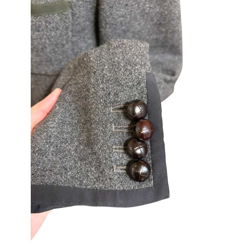 J. Crew 100% Grey Wool Professional 2 Button Contrast Trim Blazer Style 17375- 4 - Picture 8 of 11